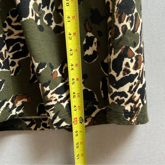 K design belted abstract printed long sleeve midi shift dress Sz XL - Picture 14 of 14